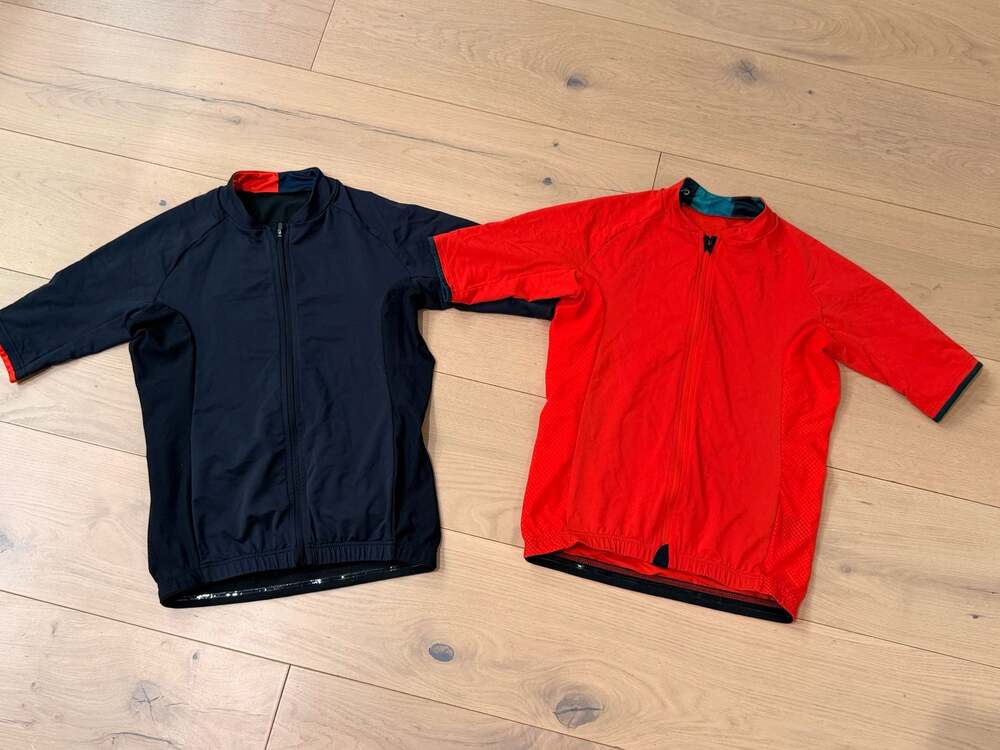 Lot of 2 Velocio Men's Signature Cycling Jerseys XS Black & Red Full Zip